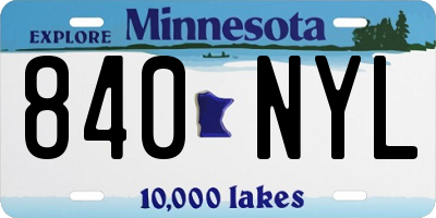 MN license plate 840NYL