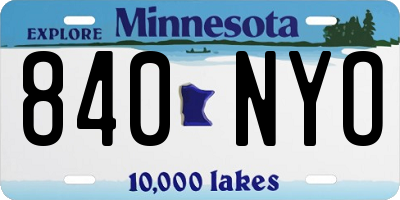 MN license plate 840NYO