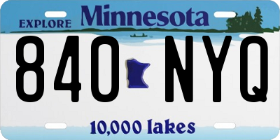 MN license plate 840NYQ