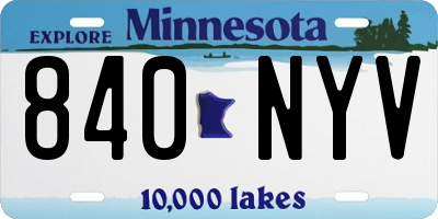 MN license plate 840NYV
