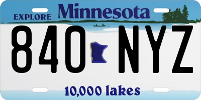 MN license plate 840NYZ