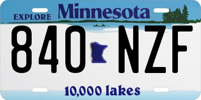 MN license plate 840NZF