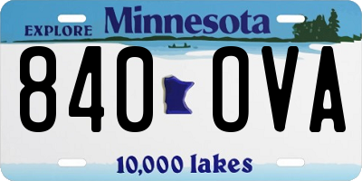 MN license plate 840OVA