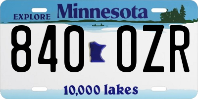 MN license plate 840OZR