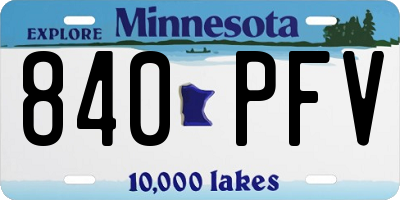 MN license plate 840PFV