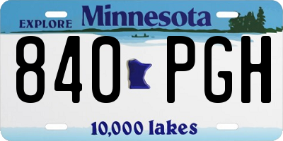 MN license plate 840PGH