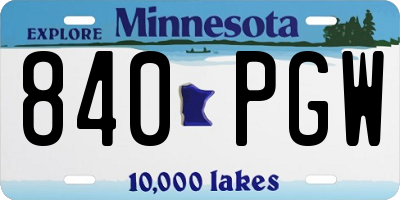 MN license plate 840PGW