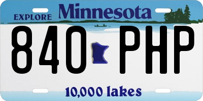 MN license plate 840PHP