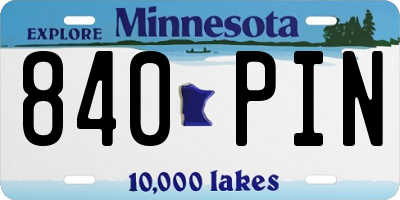 MN license plate 840PIN