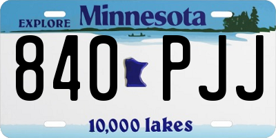 MN license plate 840PJJ