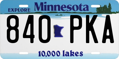 MN license plate 840PKA