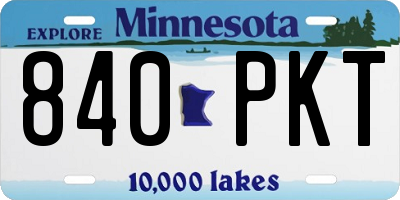MN license plate 840PKT