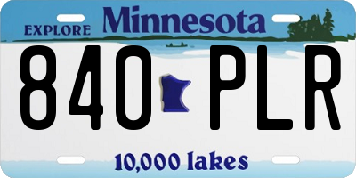 MN license plate 840PLR