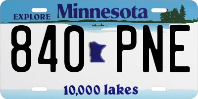 MN license plate 840PNE