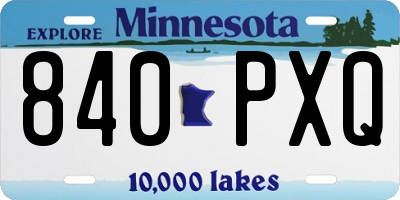 MN license plate 840PXQ