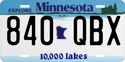 MN license plate 840QBX