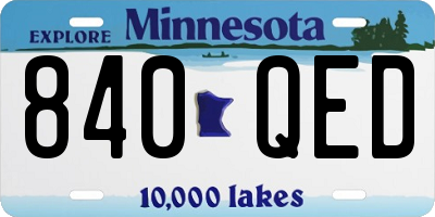 MN license plate 840QED