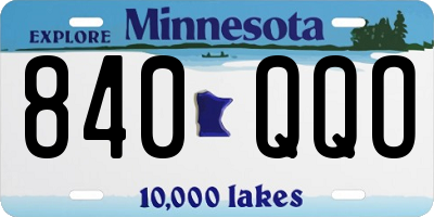 MN license plate 840QQO
