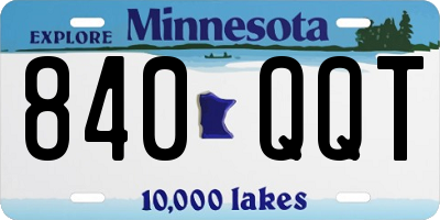 MN license plate 840QQT