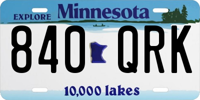 MN license plate 840QRK