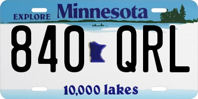 MN license plate 840QRL