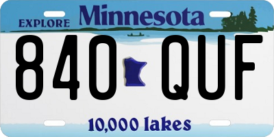 MN license plate 840QUF