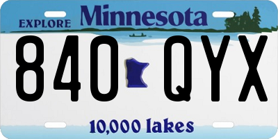 MN license plate 840QYX
