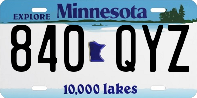 MN license plate 840QYZ