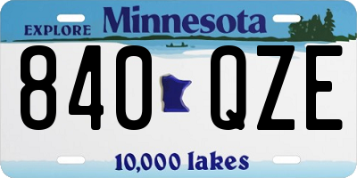 MN license plate 840QZE