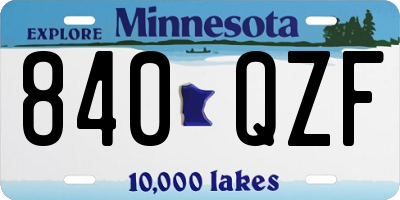 MN license plate 840QZF