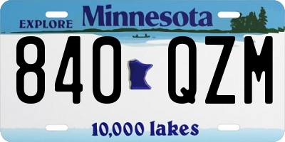 MN license plate 840QZM