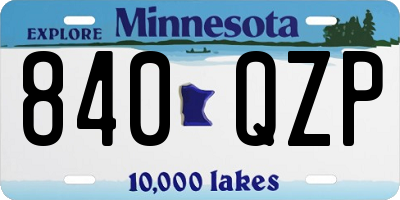 MN license plate 840QZP