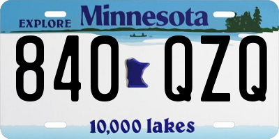 MN license plate 840QZQ