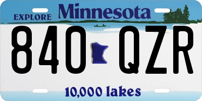 MN license plate 840QZR