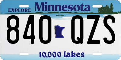 MN license plate 840QZS