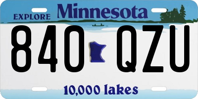 MN license plate 840QZU
