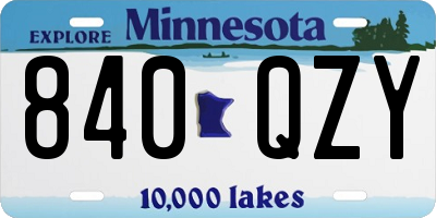 MN license plate 840QZY