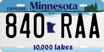 MN license plate 840RAA