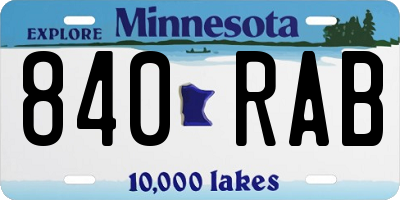 MN license plate 840RAB