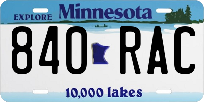MN license plate 840RAC