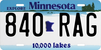 MN license plate 840RAG
