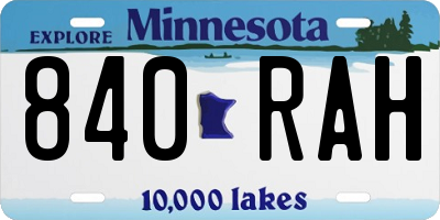 MN license plate 840RAH