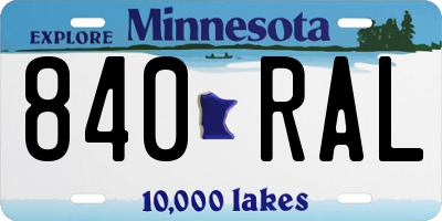 MN license plate 840RAL