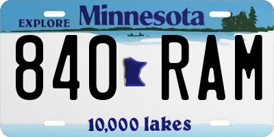 MN license plate 840RAM