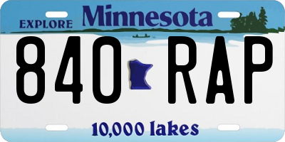 MN license plate 840RAP