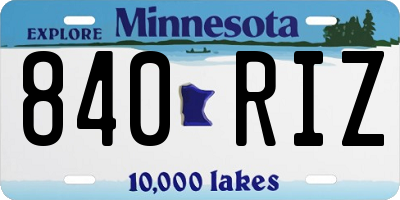MN license plate 840RIZ
