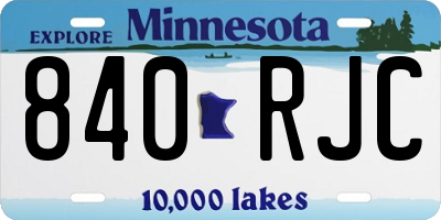 MN license plate 840RJC