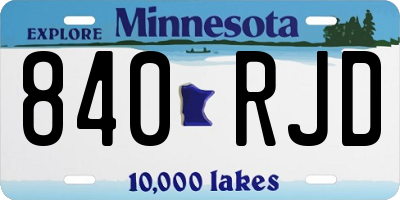 MN license plate 840RJD