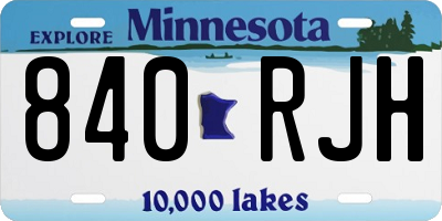 MN license plate 840RJH