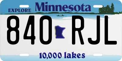 MN license plate 840RJL